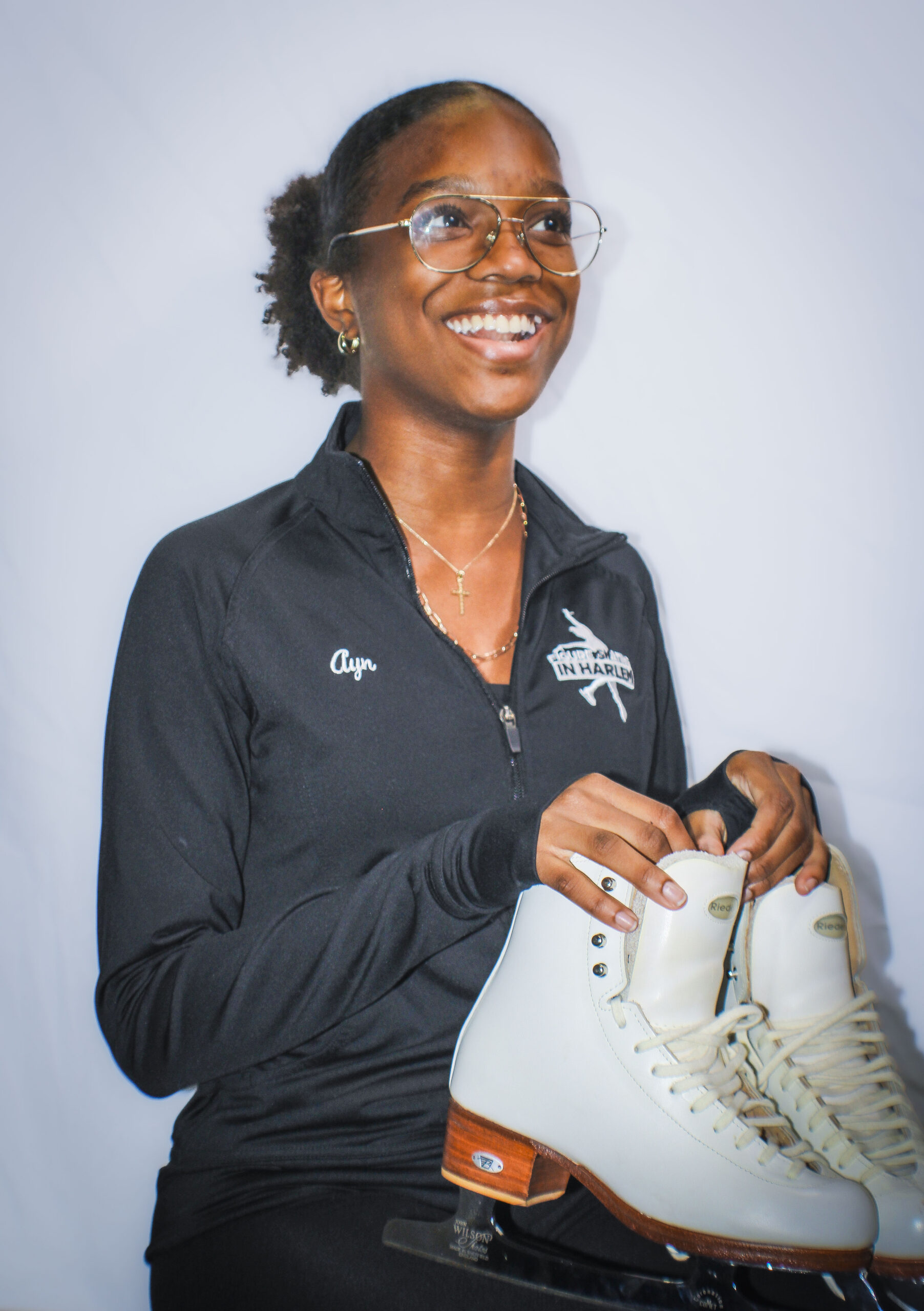 An FSH synchronized skater posing for a portrait